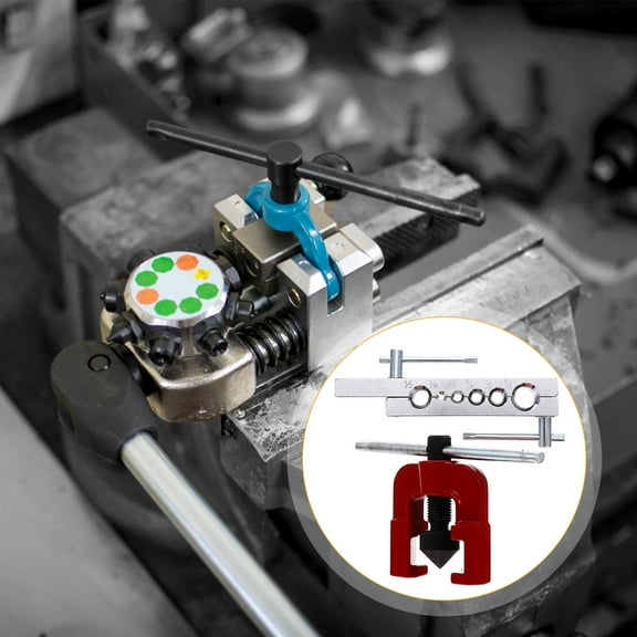 HINTRMENT 1Pack Mini Pneumatic Chamfer Flaring Tool Set For Aluminum Tubing Freezer Maintenance 4.91X3.14X0.59in