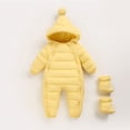 thumbnail image 4 of WUXIAN Baby Boys Girls Long Sleeve Solid Color Winter Hooded Coat Jacket Thicken Windproof Warm Jumpsuit Outwear With Shoes Toddler Relaxed Fit Infants Clothing, 4 of 4