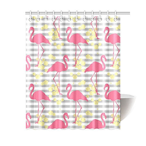 Cynlon Flamingo Bathroom Bathroom Decor Bath Shower Curtain 60x72 Inch Walmart Com Walmart Com