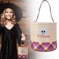 thumbnail image 1 of AKEGAMN Clearance! Halloween Handbag Basket Canvas Bucket Halloween Decorative Hand Held Cloth Basket Large Capacity Storage Candy Basket The material its durability and sturdiness, allowing for lon, 1 of 9