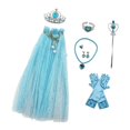 thumbnail image 1 of Vestido de princesa para niñas Fernando Tiara corona cetro capa de princesa Azul, 1 of 7