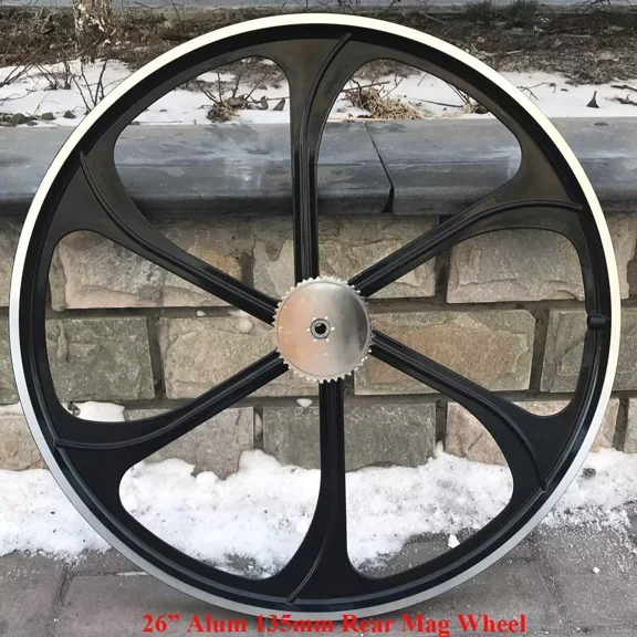 CDHPOWER 26" Aluminum Rear Mag Wheel Rim with 44T Sprocket 6 hole, Gas Motorized Bicycle Wheel