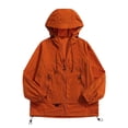 thumbnail image 2 of Men's Lightweight Windbreaker Jacket with Zipper Pocket Casual Zip Up Jackets with Hooded Orange, 2 of 5