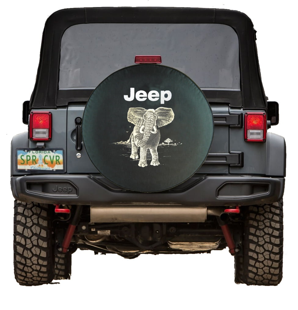 Jeep Grill Florida Beaches & Sun Spare Tire Cover Vinyl Black 32 Inch American Unlimited Distressed 