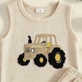 thumbnail image 4 of KPOPLK 2 Piece Toddler Baby Boy Clothes 6 12 18 24 Month 2T 3T Summer Outfits Sleeveless Tank Top T-Shirt + Casual Shorts Set(12-18 Months,Beige), 4 of 5