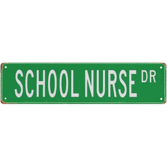 Retro Tin Sign Funny School Nurse DR Tin Sign Decoration Creative Fun Home Bathroom Patio Bar Bar Poster Sign 6x16 Inch