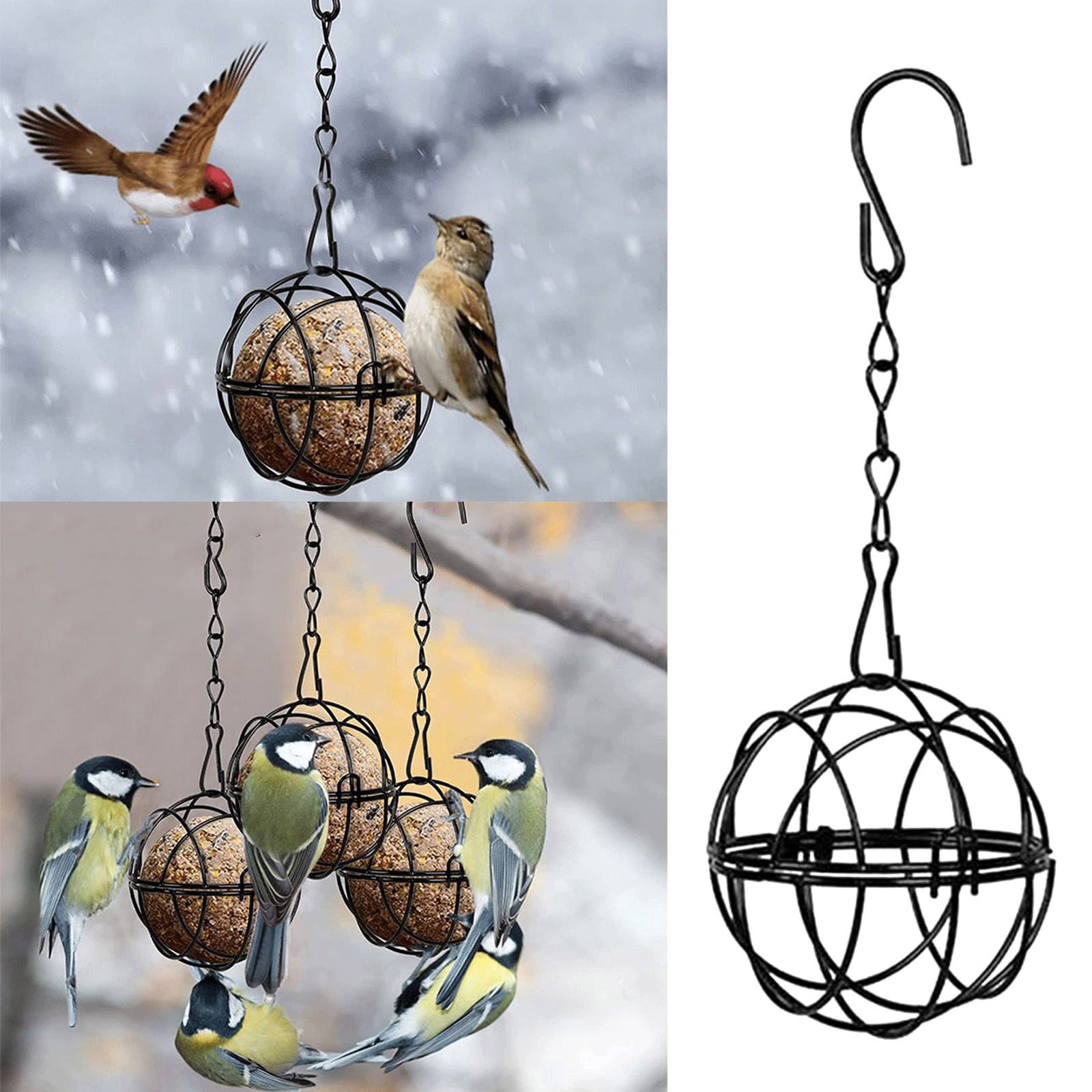 UJMNHYGT Squirrel Proof Bird Feeder, for Outdoor Hanging Metal Caged Wild Bird Feeder, Weatherproof Feeder for Finches Small Birds Bluebird Squirrel Resistant