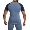 thumbnail image 3 of Men's Gym Muscle Short Sleeve T-shirt Fitness Quick Dry Elastic Color Block Sports T-shirt, 3 of 3