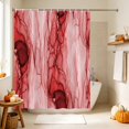 thumbnail image 4 of Red Marble Shower Curtain, Waterproof Shower Curtains for Bathroom, Modern Abstract Luxury Fluid Artwork Washable Fabric Bathtub Curtain Set Bath Decor with 12 Hooks Long 72"x84", 4 of 8