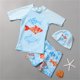 thumbnail image 1 of Traje de baño de 2 piezas para mujer, trajes de baño para mujer, bañador de moda para bebés y niños pequeños con estampado de dinosaurios, gorro de natación, conjunto de traje de baño para niña, 1 of 4