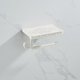 thumbnail image 2 of Toallero de pared con estante: estructura metálica, estante de almacenamiento y acabado dorado. Organizador de baño/cocina para toallas, teléfono y velas, 2 of 4