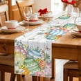 thumbnail image 5 of Table Runner - 36 Inch Long, Easter Eggs Kitchen Dining Table Runner Dresser Scarves, Spring Flowers Eucalyptus Leaves Wooden Grain Farmhouse Decor for Coffee Tables Wedding Party Banquet, 5 of 8
