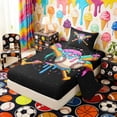 thumbnail image 2 of Erosebridal Colorful Drippy Baseball Bat Print Twin Sheet Sets, Fun Sports Bedding for Kids Boys and Girls, 1 Flat Sheet, 1 Fitted Sheet and 1 Pillowcase, 2 of 6