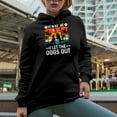 thumbnail image 2 of Retro It Was Me, I Let the Dogs Out - Funny Response to a Song Quote, Black Hooded Sweatshirt or Hoodie, Small, 2 of 5