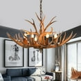 thumbnail image 3 of Aiqidi 6 Lights Antler Chandelier Vintage Resin Deer Horn Pendant Light Retro Country Style Ceiling Lamp Home Lighting Fixtures, 3 of 12