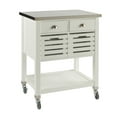 thumbnail image 2 of Linon Robbin Wood Rolling Kitchen Storage and Prep Cart in White, 2 of 8