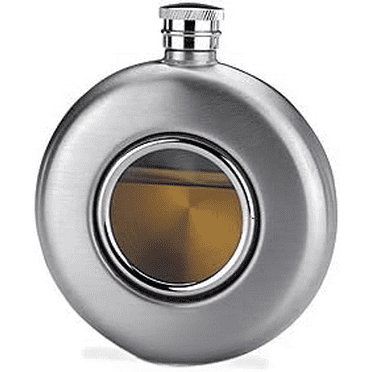 Glass Front Whiskey Flask - Afforable Unique Bridesmaid or Groomsman Wedding Gift