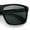 Matte Black - Green, variant on Mens Tempered Glass Lens Rectangle Sport Horn Rim Plastic Sunglasses Matte Black - Green