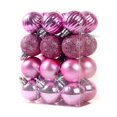 thumbnail image 2 of LKXGBMY 24Pcs Christmas Balls Ornaments, 4 Style 3cm Shatterproof Christmas Tree Decorations Hanging Ball for Holiday Wedding Party Decoration, Pink, 2 of 9