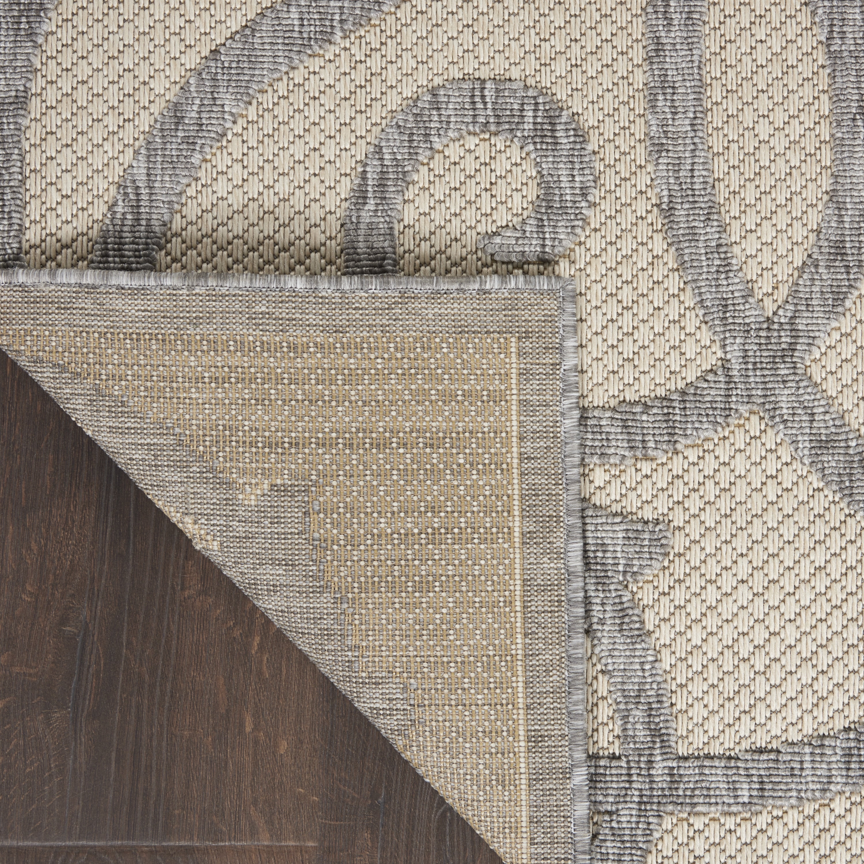 Nourison Palamos Indoor/outdoor Casual Contemporary Cream Grey Area Rug