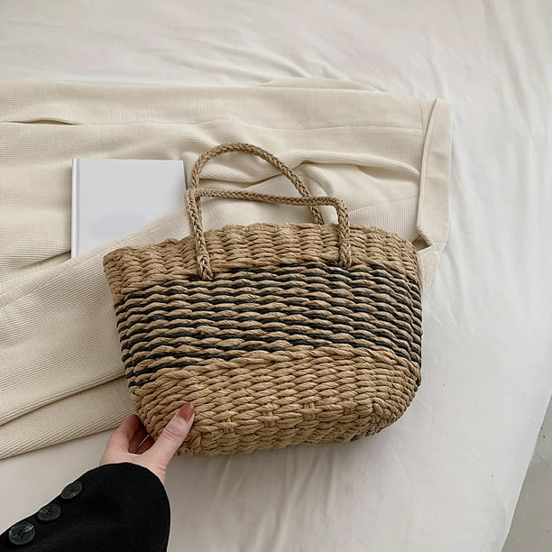 Coiry Women Hand-Woven Bags Paper Rope Summer Ladies Woven Tote