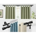 thumbnail image 3 of Double Curtain Rod 66 to 120 Inch, 1 Inch Heavy Duty Curtain Rods for Windows, Telescoping Double Drapery Rod with Simple Cap Finials, Black, 3 of 7