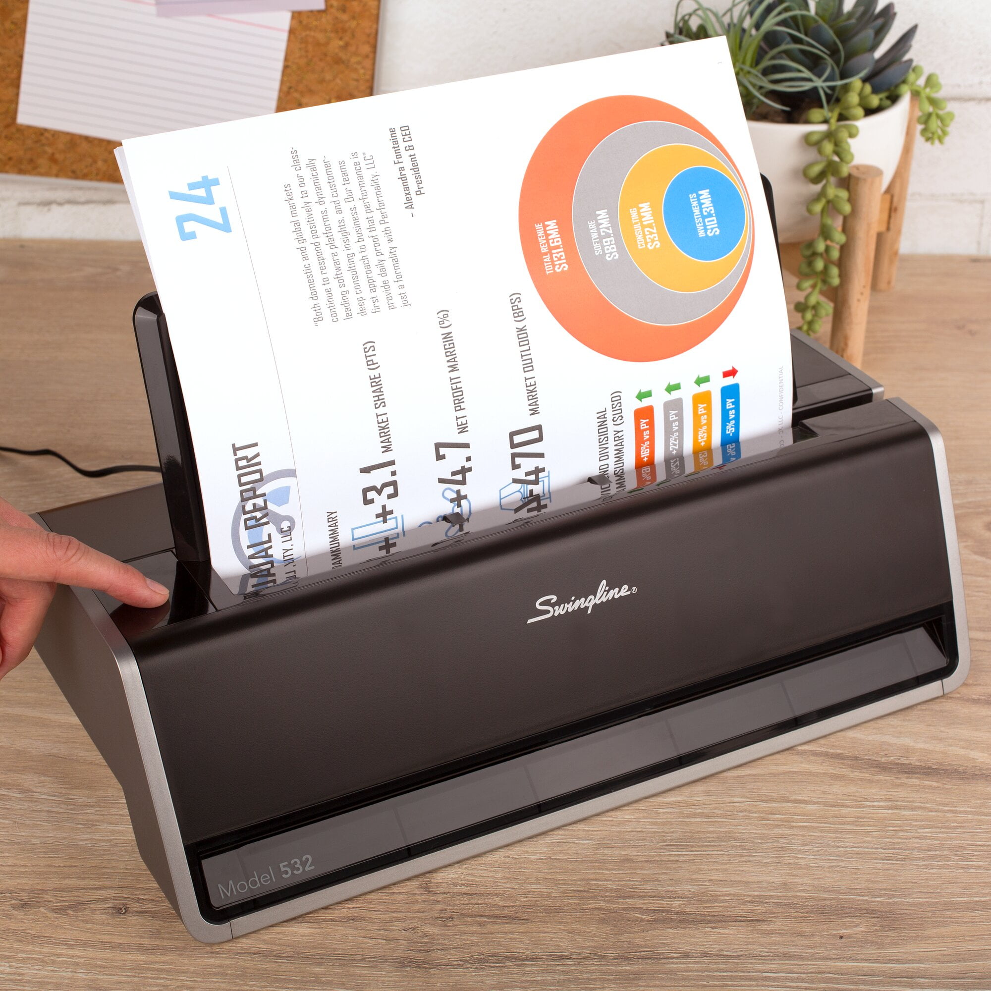 Swingline Commercial Electric Punch, 2 Holes, 28 Sheets
