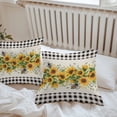 thumbnail image 7 of Waterproof Throw Pillow Covers Set of 2, 18x18 Inch Sunflower Black Decorative Pillowcases Outdoor Pillow Slip Cushion Covers Set for Couch Tent Country Plaid Summer Bee Spring Leaf, 7 of 7