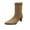 Khaki, variant on Women's Kitten Low Heel Mid Calf Boots Pointed Toe Wide Pull On Winter Fall Boots Bootie Slip-on Zipper Office Classic Dress Boots Black Women Sandal