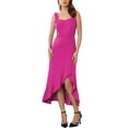 thumbnail image 2 of INSPIRE CHIC Women's Cocktail Dress Sleeveless Elegant Ruffles Split Hem Evening Party Dresses S Hot Pink, 2 of 5