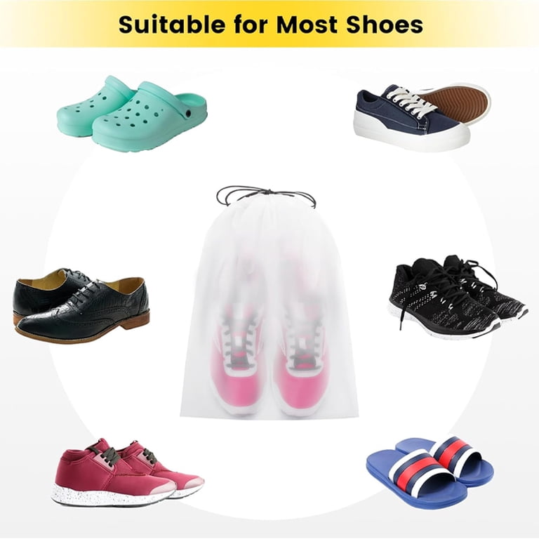 25 Pack Travel Shoe Bags With Drawstring - 40x30cm Waterproof Dustproof Storage Organizers For Shoes & Travel Items