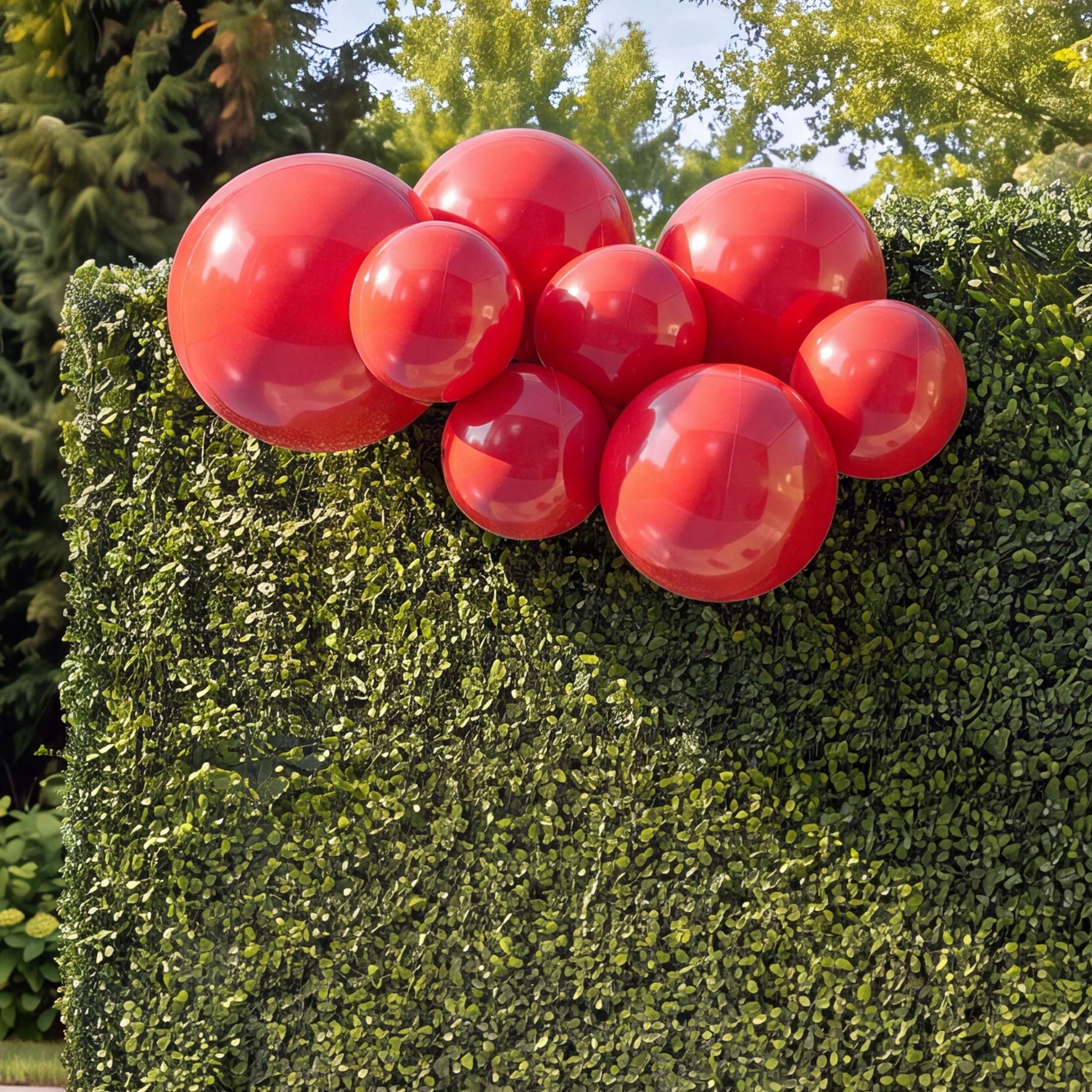 PartyAire 8pc Reusable Balloon Bunch, RED RASPBERRY