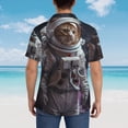 thumbnail image 4 of Fotbe Cat Astronaut In Space Camisa Hawaiana para Hombre Unisex – Camisa Casual de Verano con Botones de Manga Corta de Algodón y Lino,Large, 4 of 7