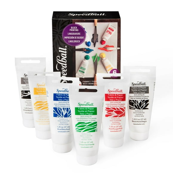 Set de tintas para impresión en bloque Speedball Premium, 6 colores, 37 ml