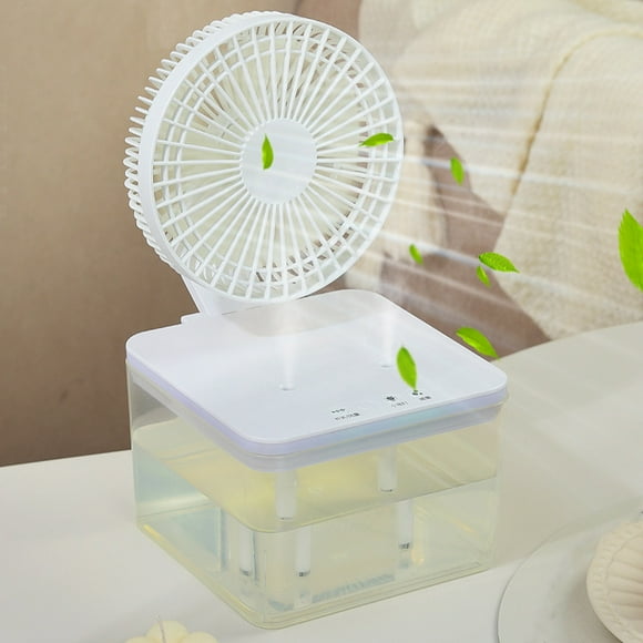 Portable Water Spray Fan | USB Rechargeable Table Fan | LED Night Display | Humidifier Function | 3-Speed Quiet Bladeless Cooling | 4L Tank | 17x17x29cm | ABS Material | Home Office Outdoor Use