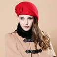thumbnail image 3 of Ausyst Hats Clearance! Wool Elegant Women Beret Beanie Warm Pillbox Hat Tam Cap, 3 of 5
