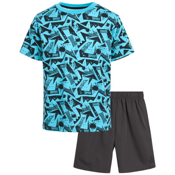 TAPOUT Boys' Active Shorts Set 2 Piece Short Sleeve TShirt and