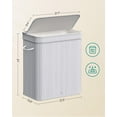 thumbnail image 5 of 100L Laundry Hamper with Lid Bamboo Laundry Basket with Liner Bag Foldable Storage Hamper with Handles Gray, 5 of 8