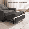 thumbnail image 5 of Sleeper Sofa Chair, Asofer 3 in 1 Convertible Futon Couch, Recliner Bed & Adjustable Backrest for Small Space, Dark Gray, 5 of 9
