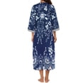 thumbnail image 3 of KISSGAL Women Zipper Front Robes 3/4 Sleeve Housecoat Full Length Loungewear Dress with Pocket Long Nightgown Sleepwear Bathrobes, 3 of 4