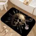 thumbnail image 3 of 1pc Skull with Arrows Absorbent Non-Slip Bathroom Thickened Flannel Rug Decor,Soft,Quick Drying,Suitable For Indoor/outdoor Use,Bathrooms,Bedrooms,Kitchens,Terrace,Laundry Rooms,16"x24", 3 of 9
