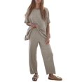 thumbnail image 1 of Conjunto de suéter de punto de 2 piezas Outfit Tankaneo para mujer con pantalones anchos, 1 of 9