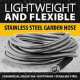 thumbnail image 3 of Manguera de Jardín, Acero Inoxidable 304 – Accesorios de Aluminio Flexibles, Livianos y Resistentes, a Prueba de Óxido, 25 ft., 3 of 13