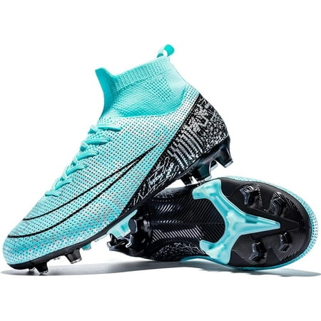 

Football Cleats Men Women Non-Slip High Top Soccer Shoes Lightweight Shock Resistant Training Boots Sneaker Breathable Professional Turf Shoes Sport Athletic Ground Football Boots Soccer Cleats