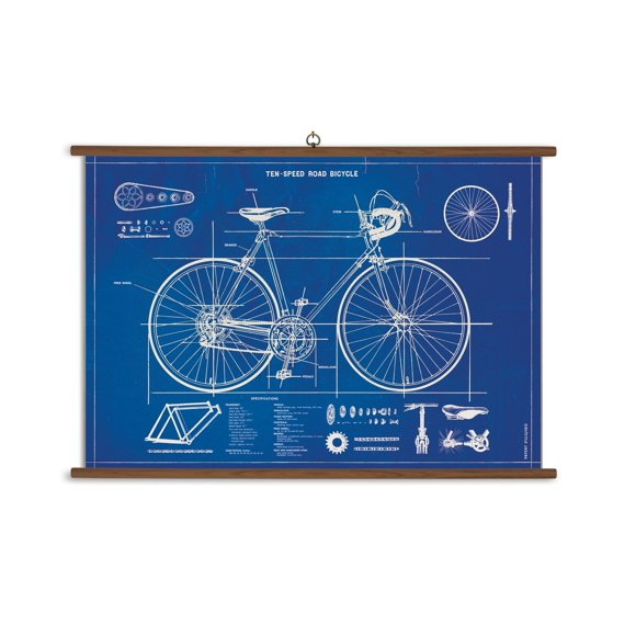 Cavallini Papiers & Co., Inc. VSC/BIC Plan de Vélo Cavallini Plan de Vélo Vintage Tableau Scolaire