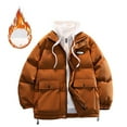 thumbnail image 4 of WELOIJEVBE Mens Winter Coats Men's Loose Padded Jacket Winter Shuai Hooded Warm Couples Padded Jacket Casual Everything Winter Coats for Men, 4 of 5