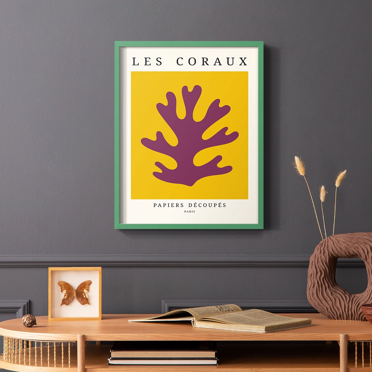 Matisse CCCLXX in Green Solid Wood 11 x 14 Framed Print