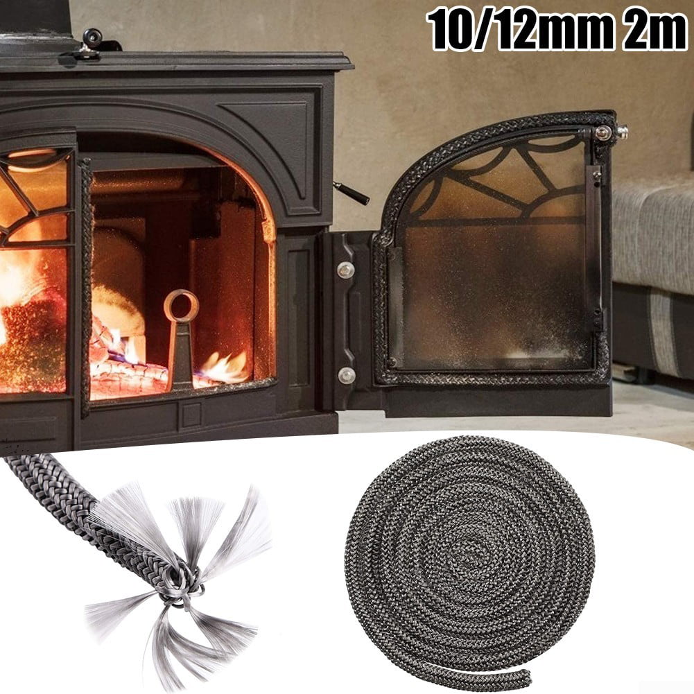 Tape 8mm x 2mm Flat Stove Rope Self Adhesive Black Glass Seal Stove Fire Rope 