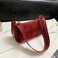 thumbnail image 5 of Women Retro Shoulder Bag Studded Decor PU Handbag Adjustable Strap Y2k Underarm Satchel Bag Casual Crossbody Sling Bag Red, 5 of 10