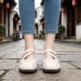 thumbnail image 5 of CHICVOMEY Flats for Women Breathable Mesh Mary Jane Flats for Women Casual & Work Ballet Flats Slip On Shoes with Adjustable Strap, 5 of 9